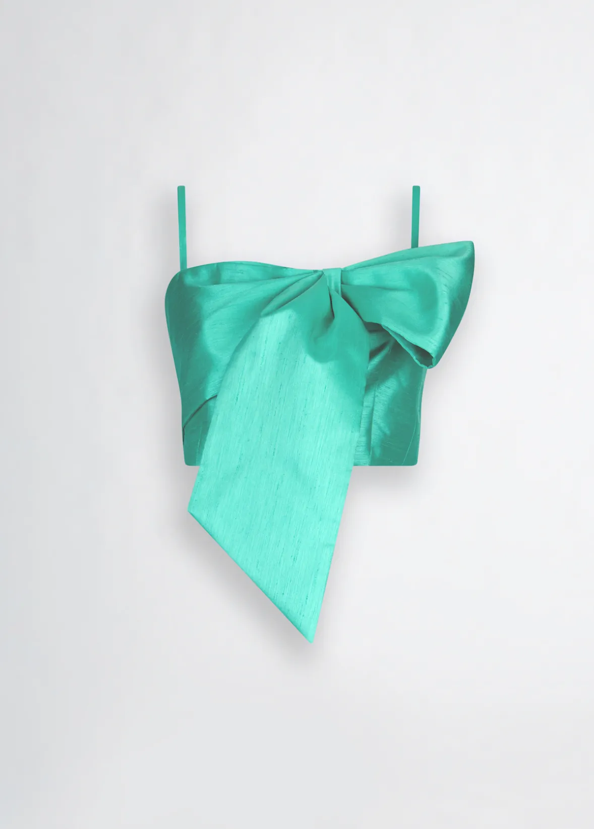 Top turchese con fiocco
