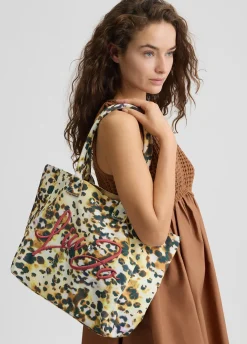 Tote bag grande in tela stampata