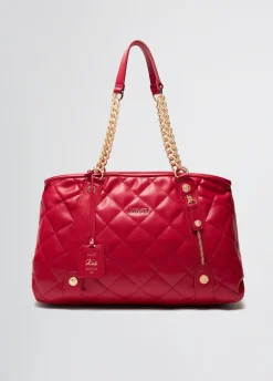 Tote bag media matelassé con charm
