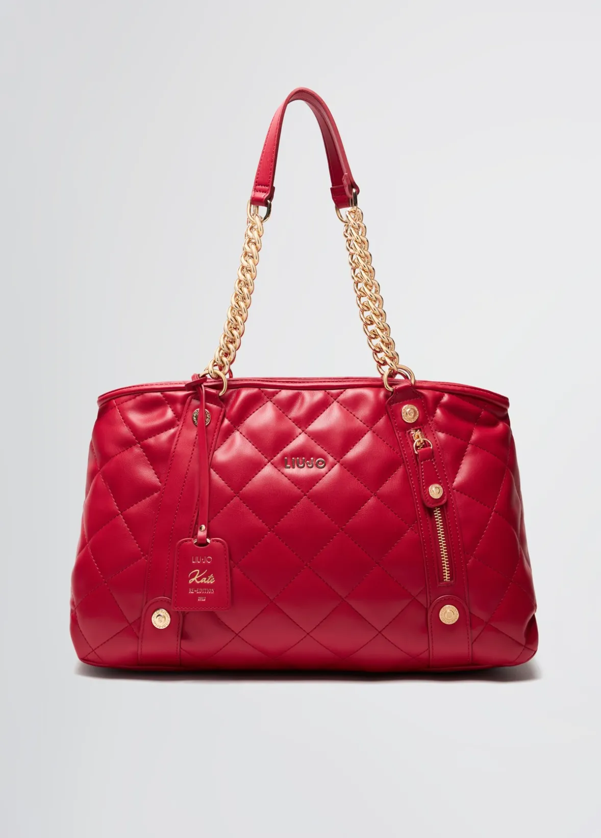 Tote bag media matelassé con charm
