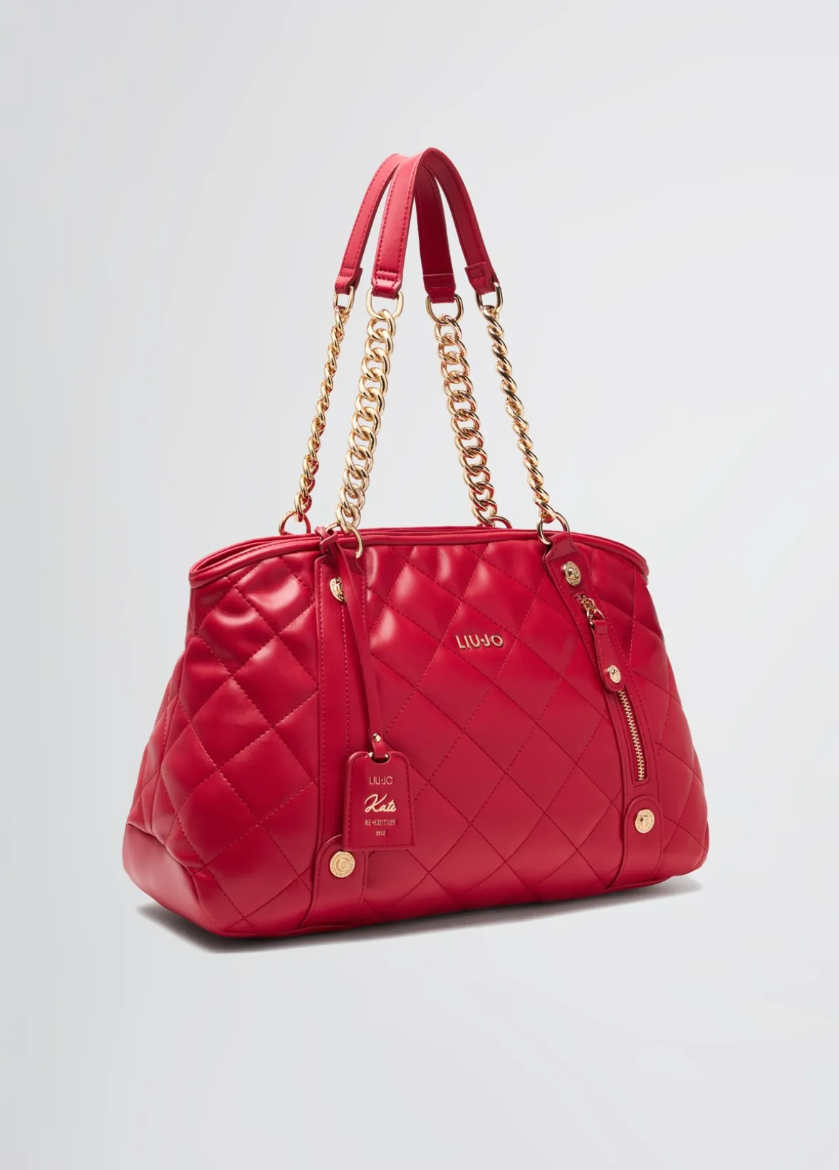 Tote bag media matelassé con charm