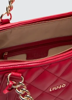 Tote bag media matelassé con charm