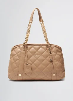 Tote bag media matelassé con charm
