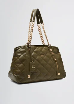 Tote bag media matelassé con charm