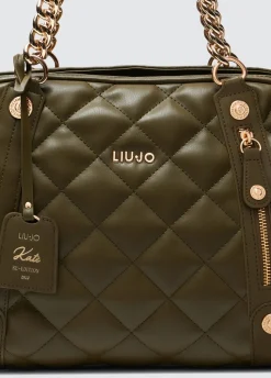 Tote bag media matelassé con charm