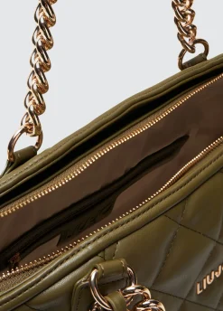 Tote bag media matelassé con charm