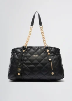 Tote bag media matelassé con charm
