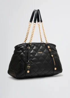 Tote bag media matelassé con charm