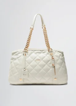 Tote bag media matelassé con charm