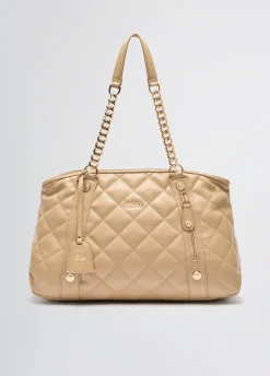 Tote bag media matelassé con charm
