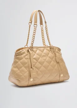 Tote bag media matelassé con charm