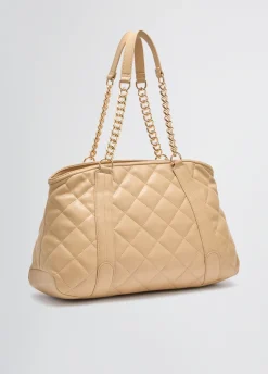 Tote bag media matelassé con charm