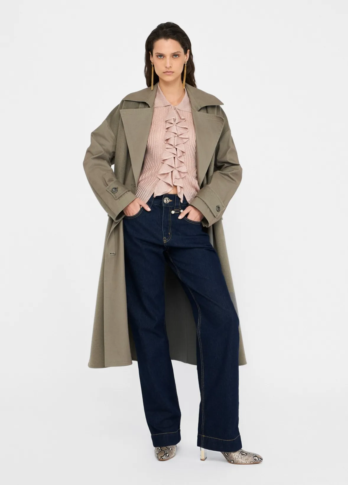 Trench doppiopetto in lana