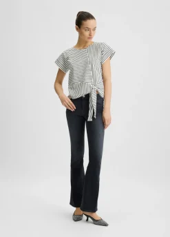 T-shirt a righe con fiocco
