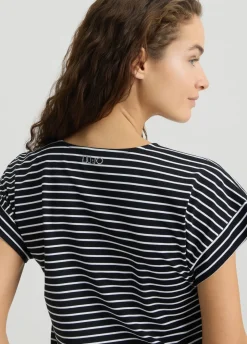 T-shirt a righe con fiocco