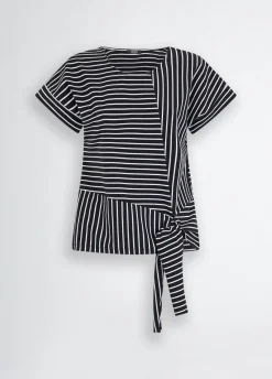 T-shirt a righe con fiocco