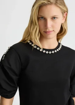 T-shirt con castoni gioiello