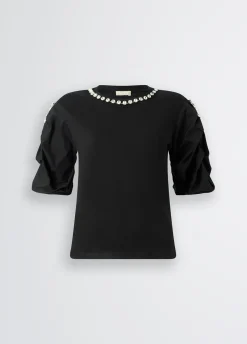 T-shirt con castoni gioiello