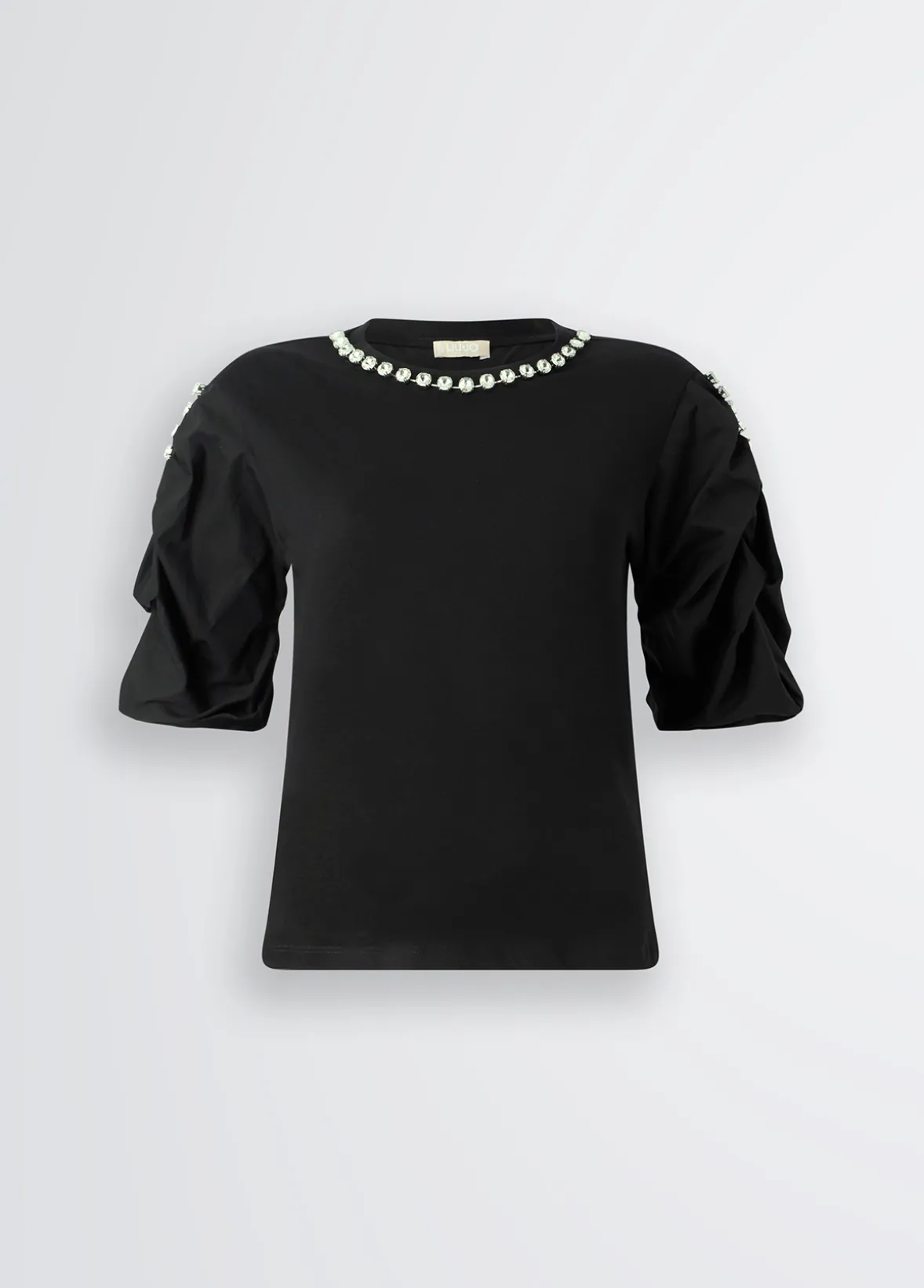 T-shirt con castoni gioiello