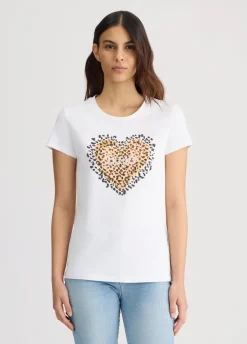 T-shirt con cuore animalier