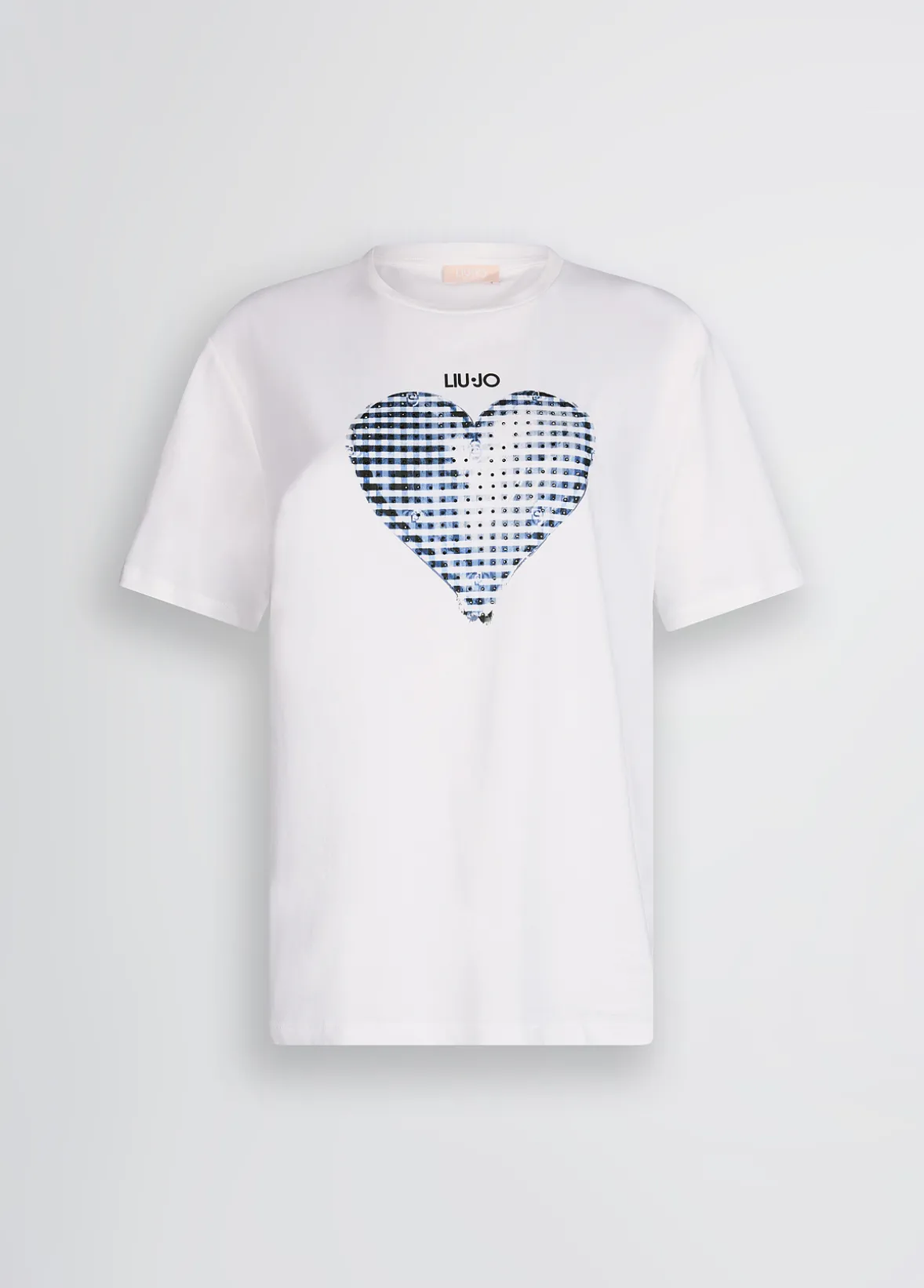 T-shirt con cuore e strass