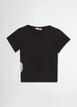 T-shirt con cuore in tulle