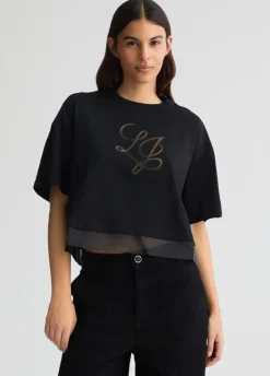 T-shirt con dettagli in organza