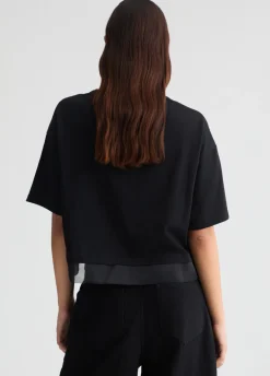 T-shirt con dettagli in organza