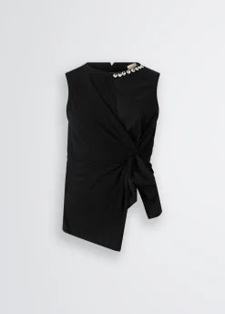 T-shirt con drappeggio