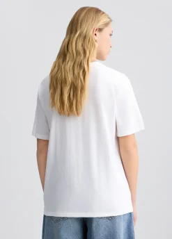 T-shirt con fiore animalier