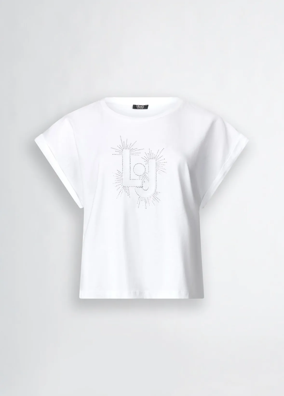 T-shirt con logo e strass