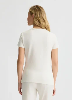 T-shirt con logo e strass