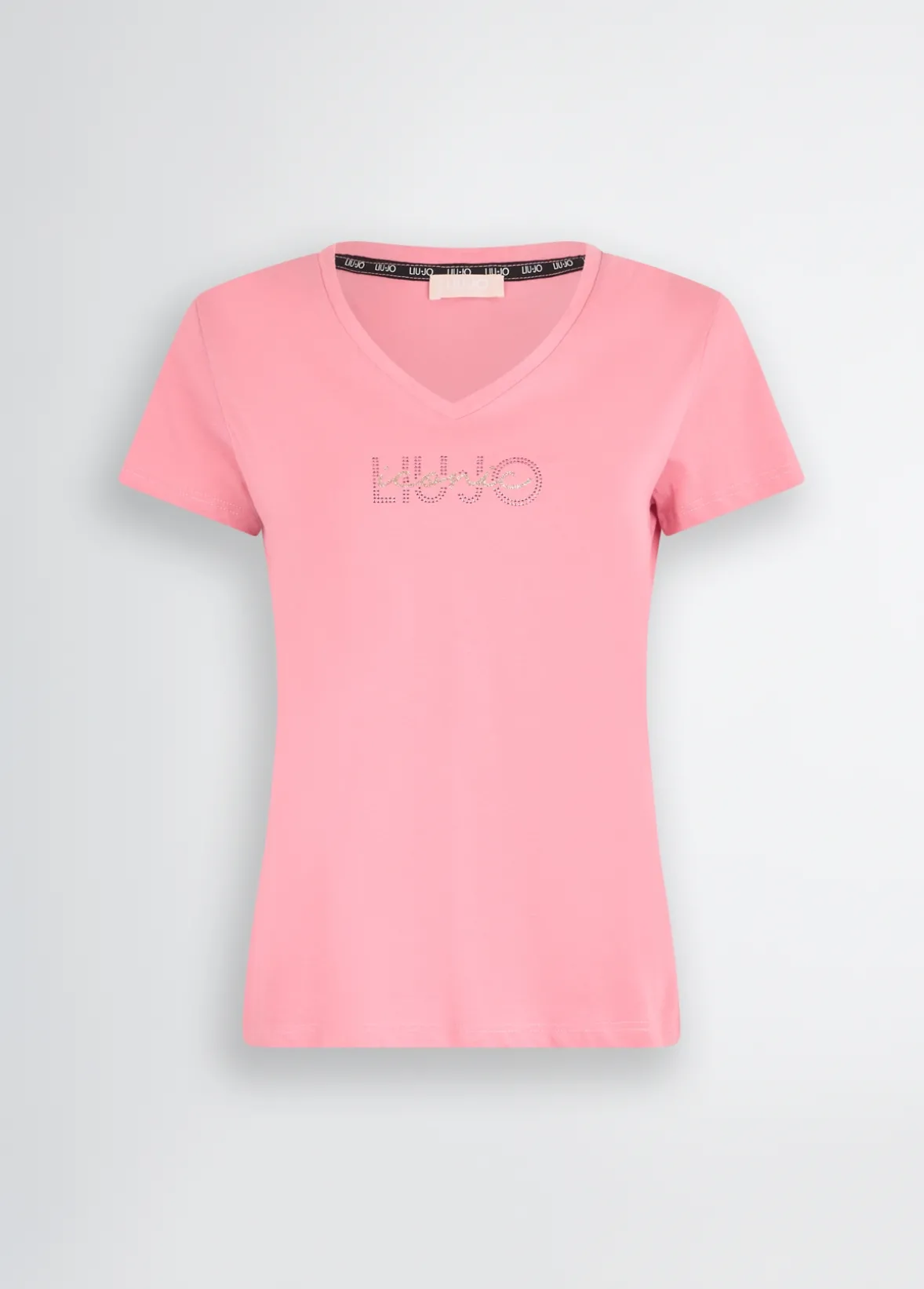 T-shirt con logo e strass