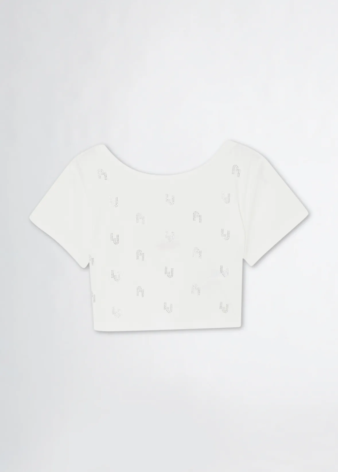 T-shirt con logo e strass