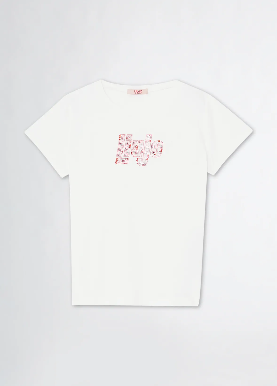 T-shirt con logo e strass