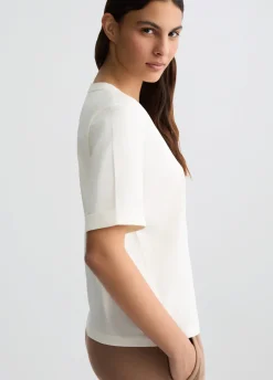 T-shirt con logo e strass