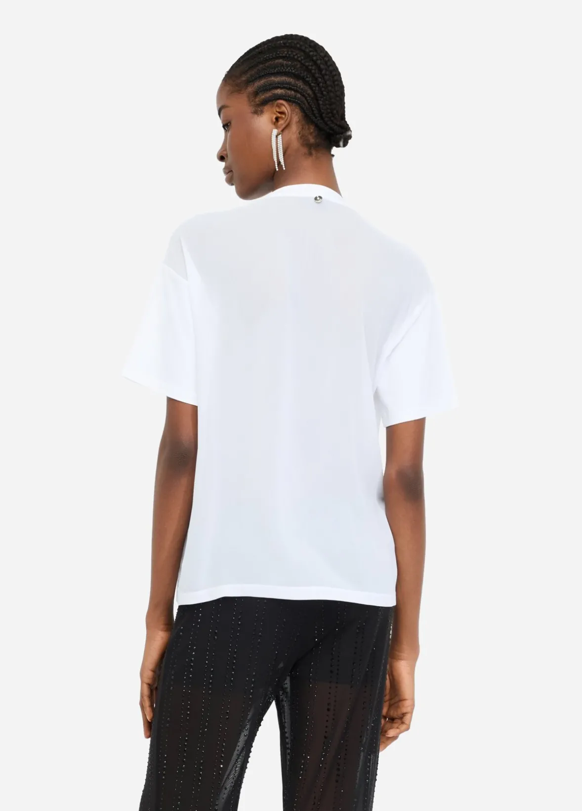 T-shirt con perle e strass
