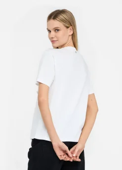 T-shirt con perle e strass