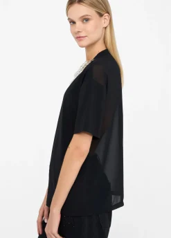 T-shirt con perle e strass