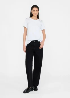 T-shirt con ricami gioiello