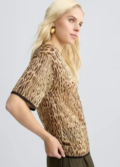 T-shirt con stampa animalier