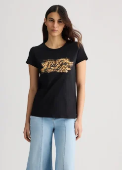 T-shirt con stampa animalier