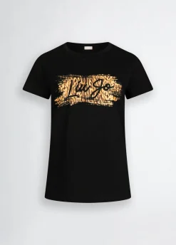 T-shirt con stampa animalier