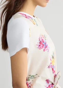 T-shirt con stampa e nodo