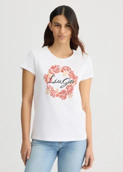 T-shirt con stampa floreale