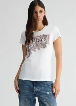 T-shirt con stampa floreale