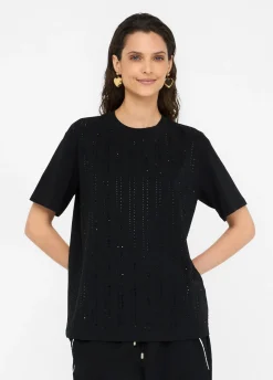 T-shirt con strass