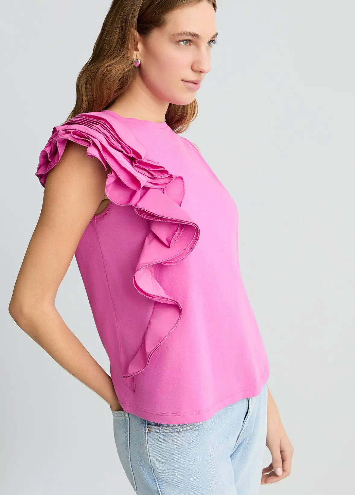 T-shirt con volant