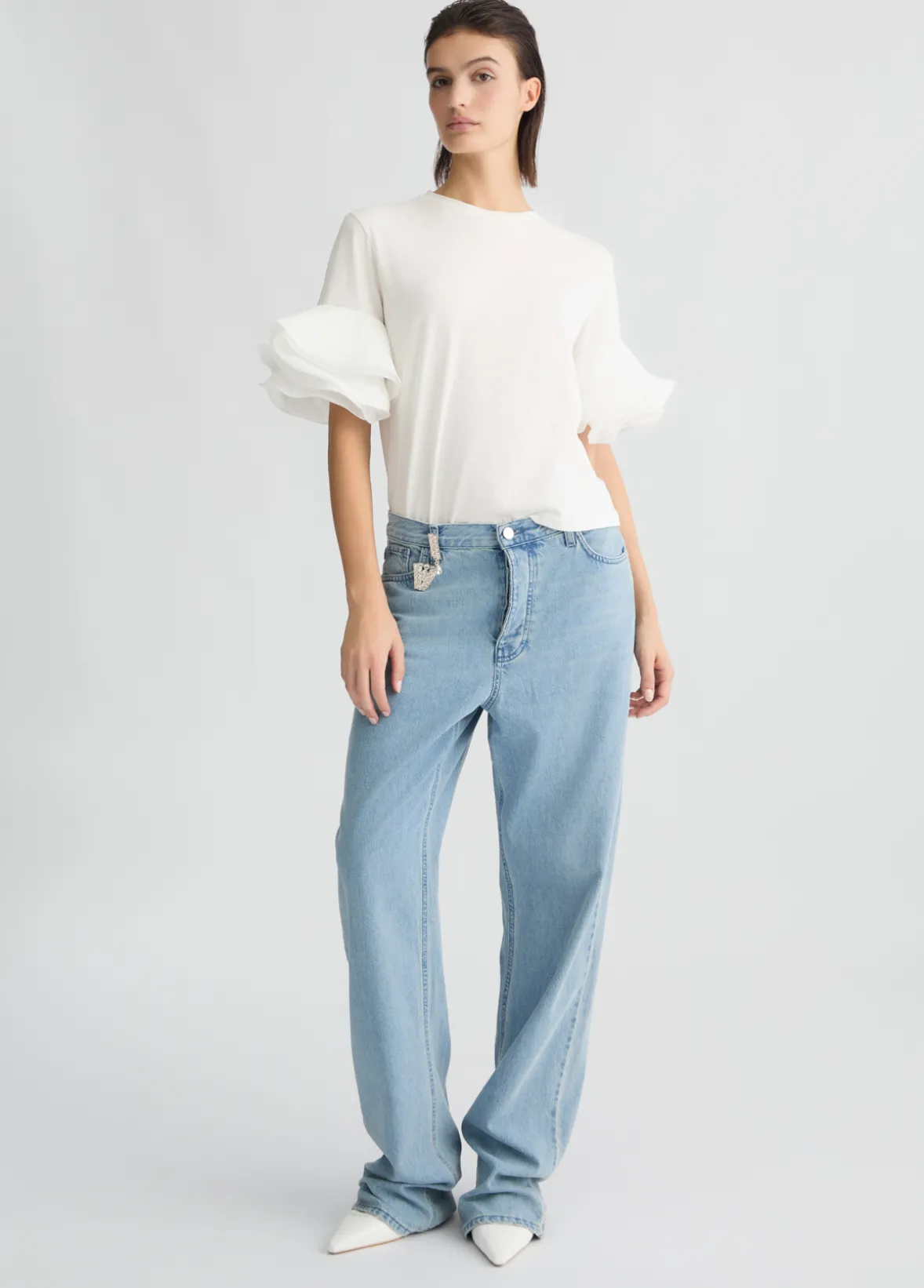 T-shirt con volant