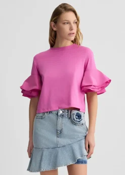 T-shirt con volant